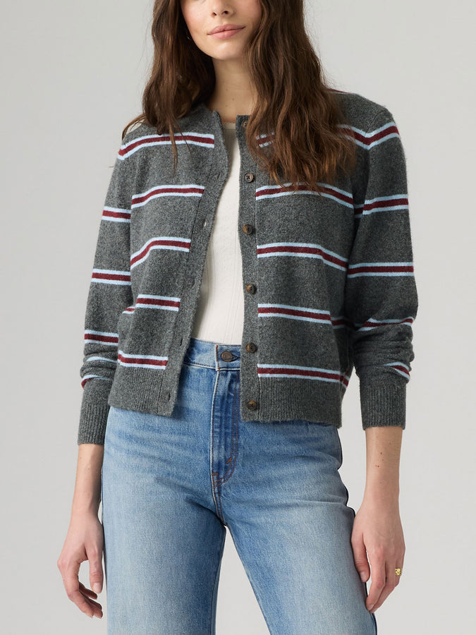 Levis Claire Devin Stripe Heather Grey Cardigan Fall 2026 | HEATHER GREY (0004)