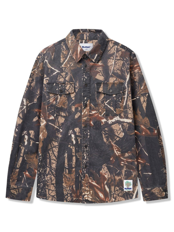 Butter Goods Washed Pocket Long Sleeve Buttondown Shirt | CAMO