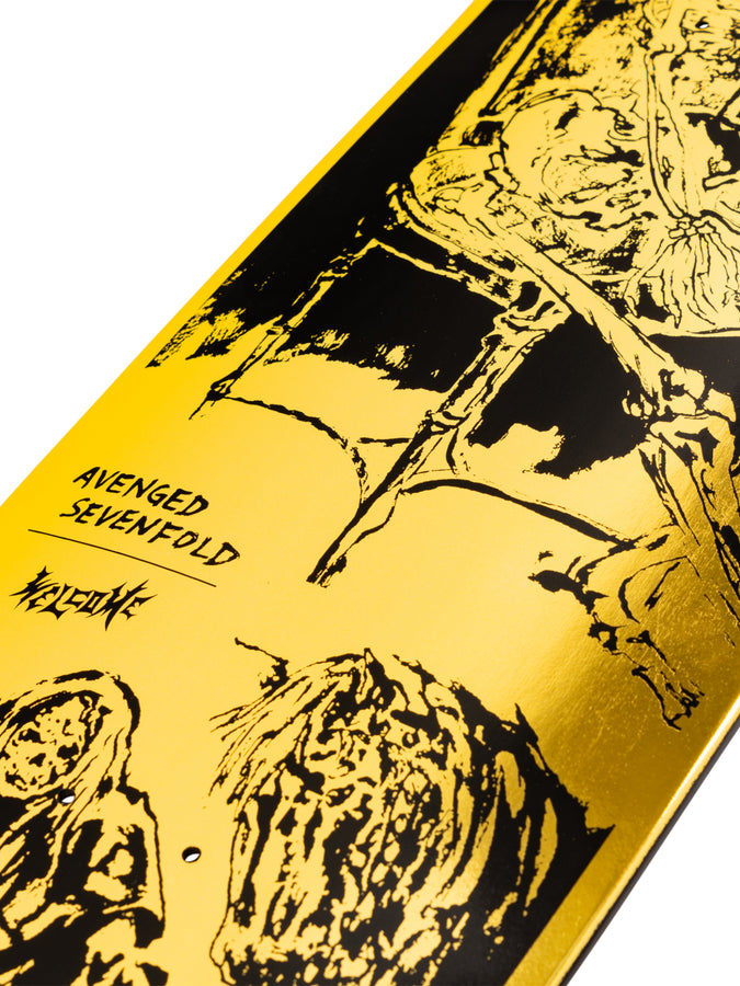Welcome x Avenged Sevenfold Life Is But A Dream Skateboard | BLACK/GOLD FOIL