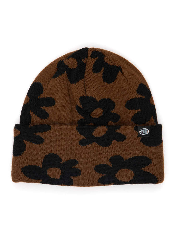 Corduroy Wildflower Beanie | LIGHT BROWN