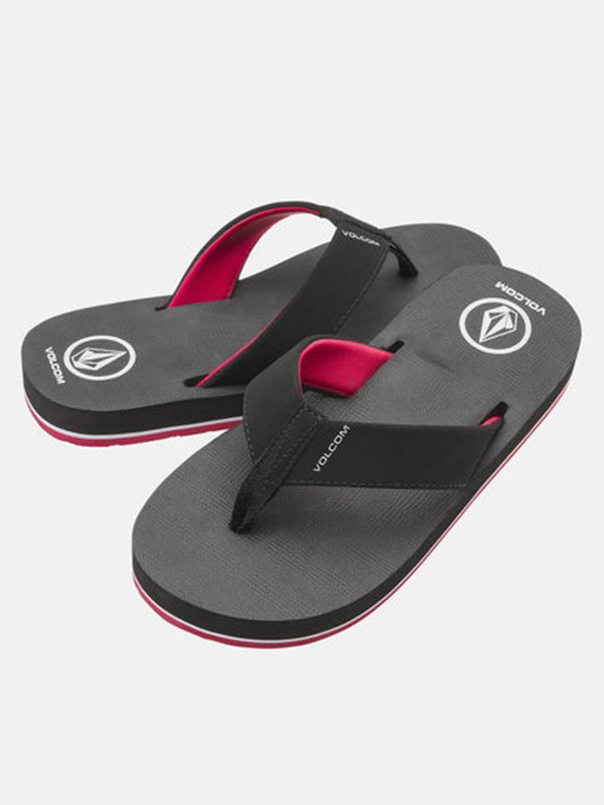 Volcom Victor 2 Sandals (Youth 7-14) Spring 2026 | BLACK/RED (BRD)