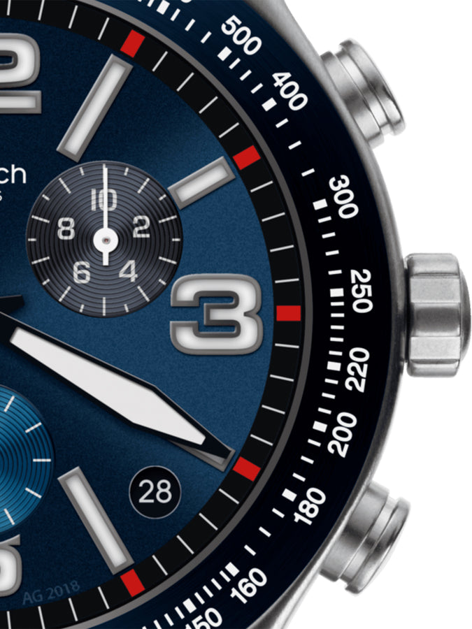 Swatch Blue Grid Watch | BLUE/GREY