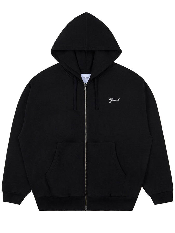 Grand Zip Script Hoodie Fall 2026 | BLACK