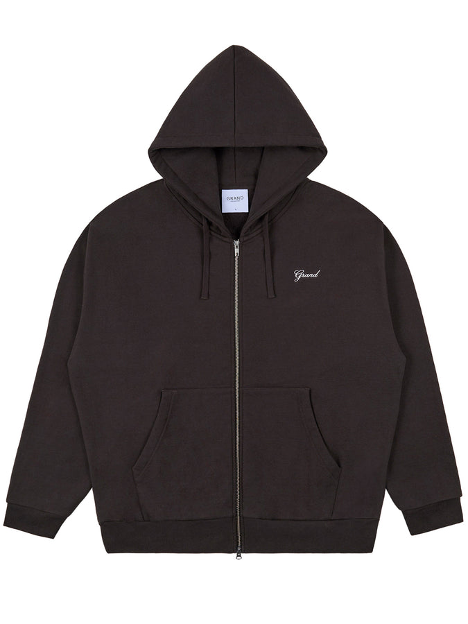 Grand Zip Script Hoodie Fall 2026 | ESPRESSO