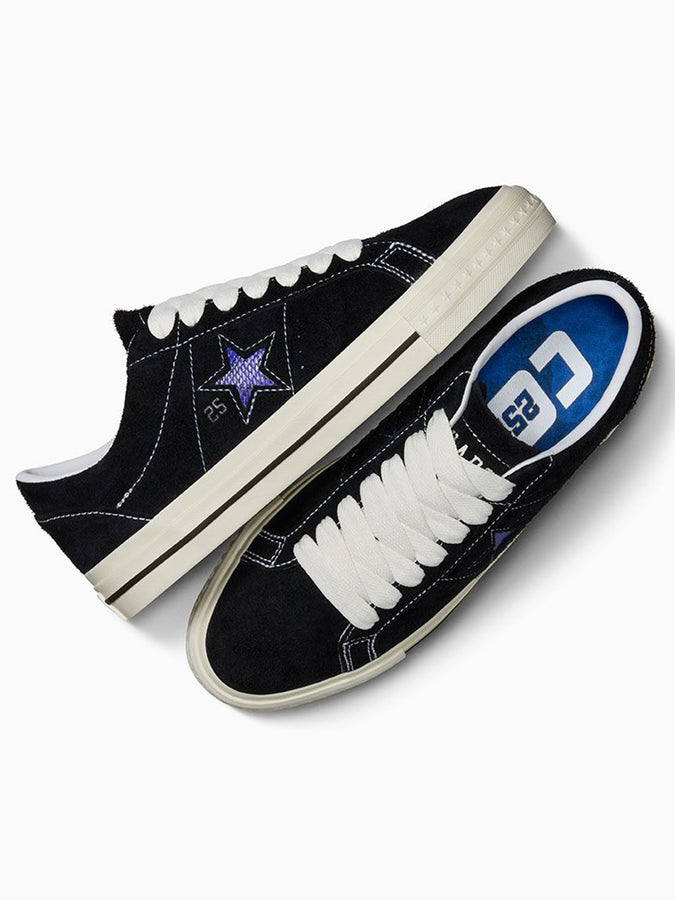 Converse x Quartersnacks One Star Pro Black Shoes Spring 2024 | BLACK/EGRET/HYPER BLUE
