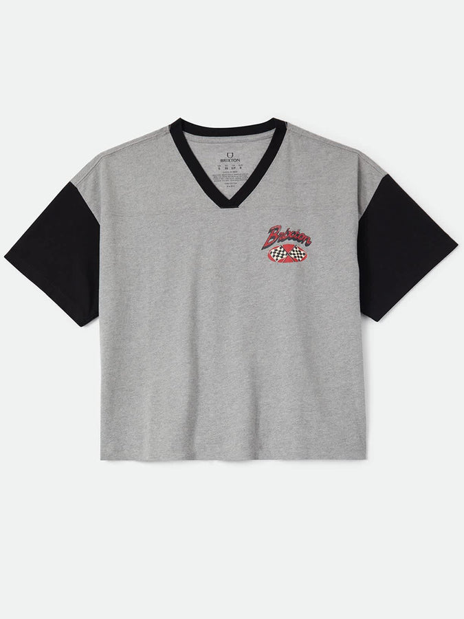 Brixton Winners Circle Boxy Football T-Shirt Fall 2026 | HEATHER GREY/BLACK