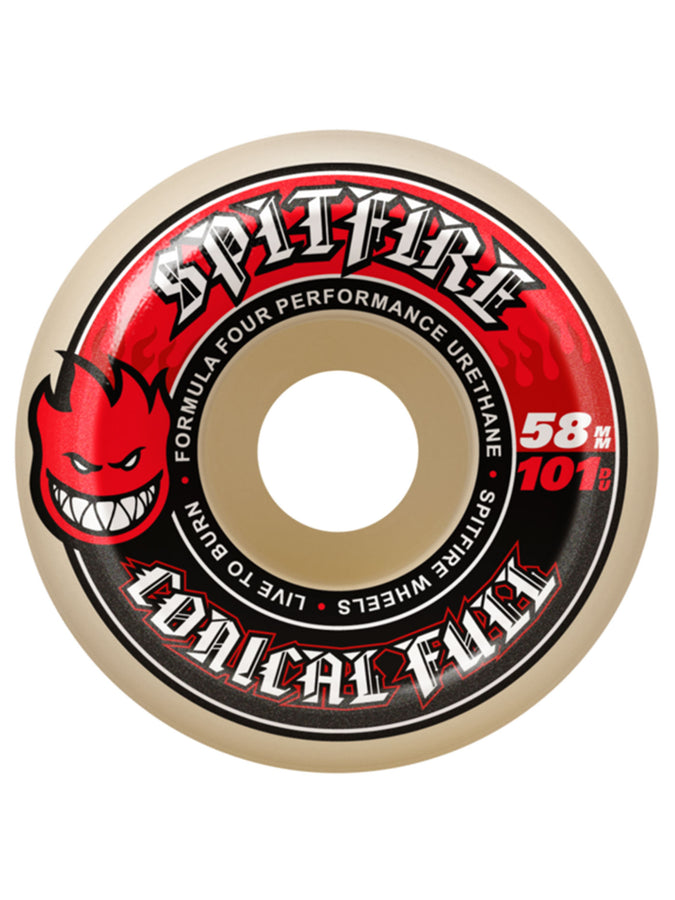 Spitfire F4 Conical Full 101DU 58mm Skateboard Wheels | NATURAL