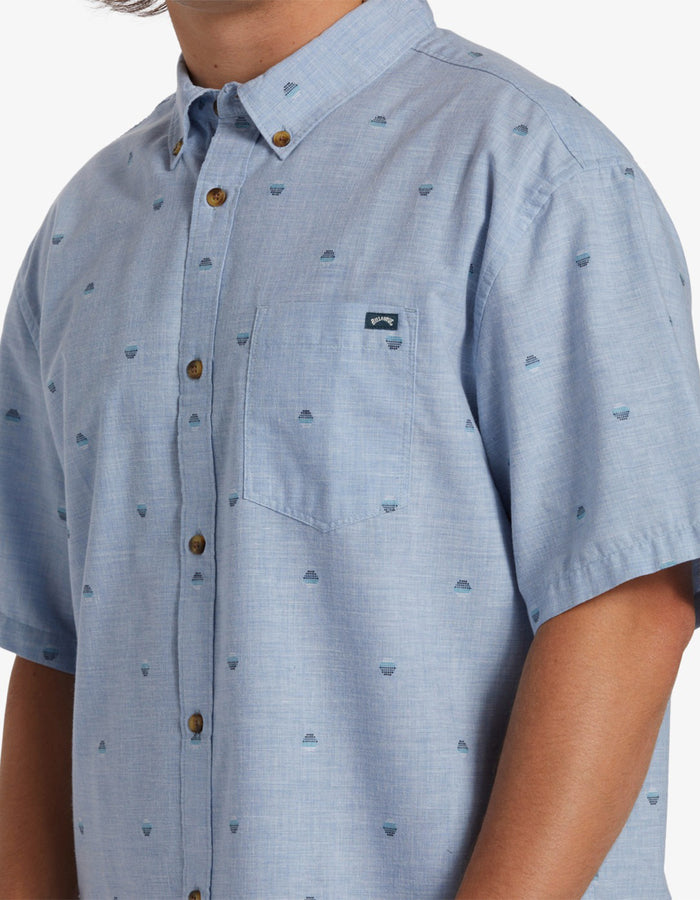 Billabong All Day Jacquard S/S Buttondown Shirt Spring 2024 | WASHED BLUE (WBL)