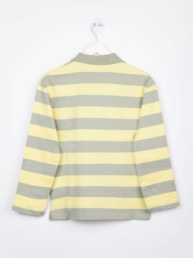 24 Colours Green Striped Long Sleeve Polo Spring 2026 | STRIPED GREEN