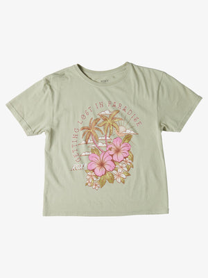 Roxy Hibiscus Paradise Laurel Green T-Shirt Spring 2024