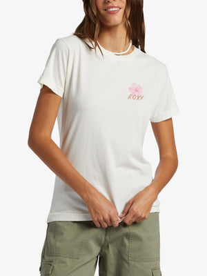 Roxy Hibiscus Paradise Women Egret T-Shirt Spring 2024