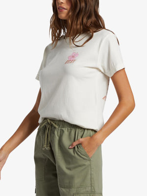 Roxy Hibiscus Paradise Women Egret T-Shirt Spring 2024
