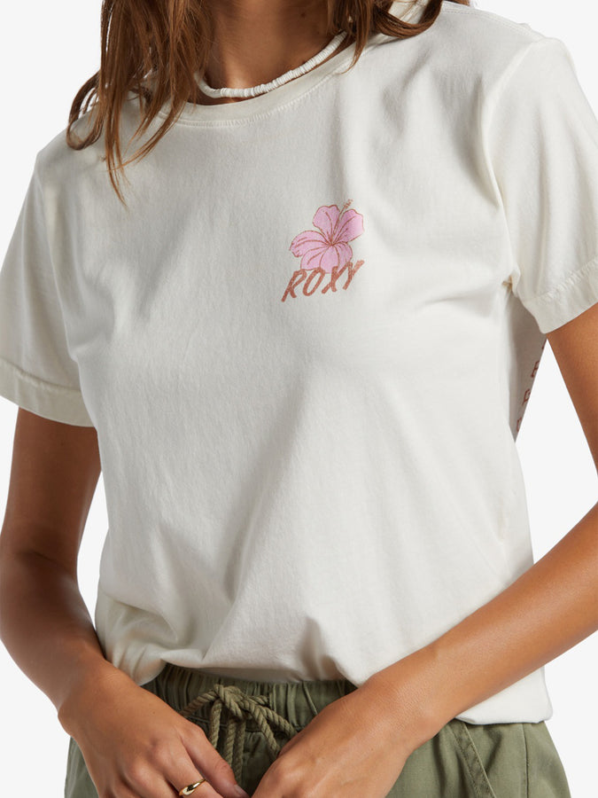 Roxy Hibiscus Paradise Women Egret T-Shirt Spring 2024 | EGRET (WBS0)