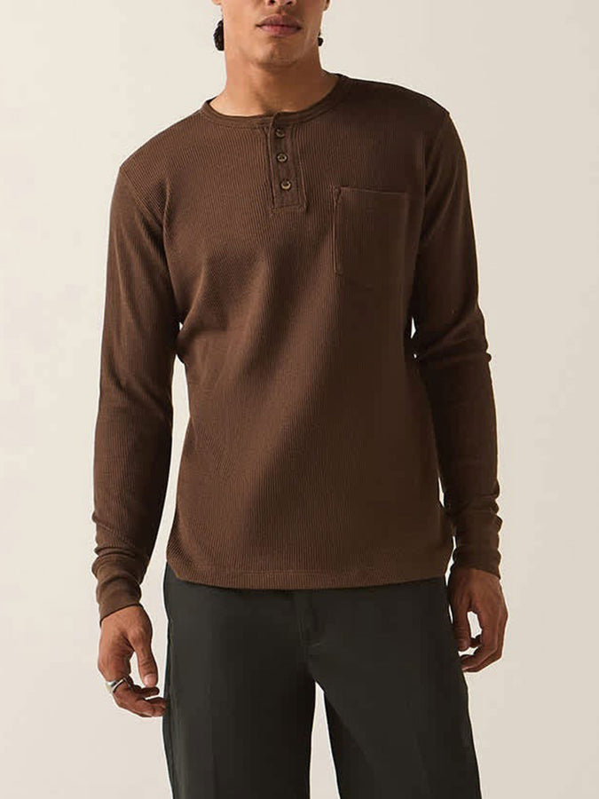 Brixton Baseline Waffle Long Sleeve T-Shirt Holiday 2026 | WALNUT BROWN