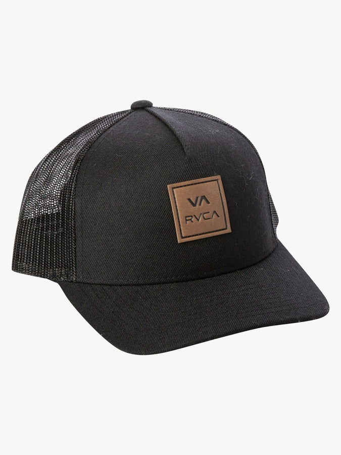 RVCA VA All The Way Curved Brim Trucker Snapback Hat | BLACK (BLK)
