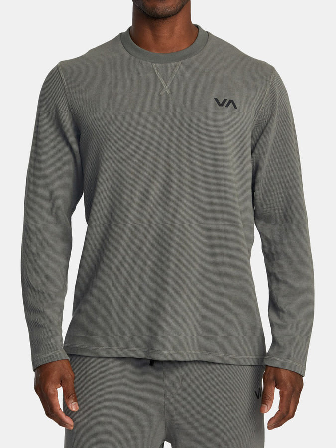 RVCA VA Cable Waffle Long Sleeve T-Shirt | OLIVE (OLV)