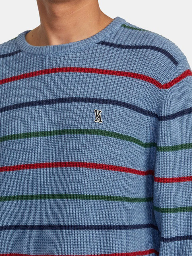RVCA Yalla Stripe Long Sleeve Sweater Fall 2023 | BLUE HEATHER (BLH)