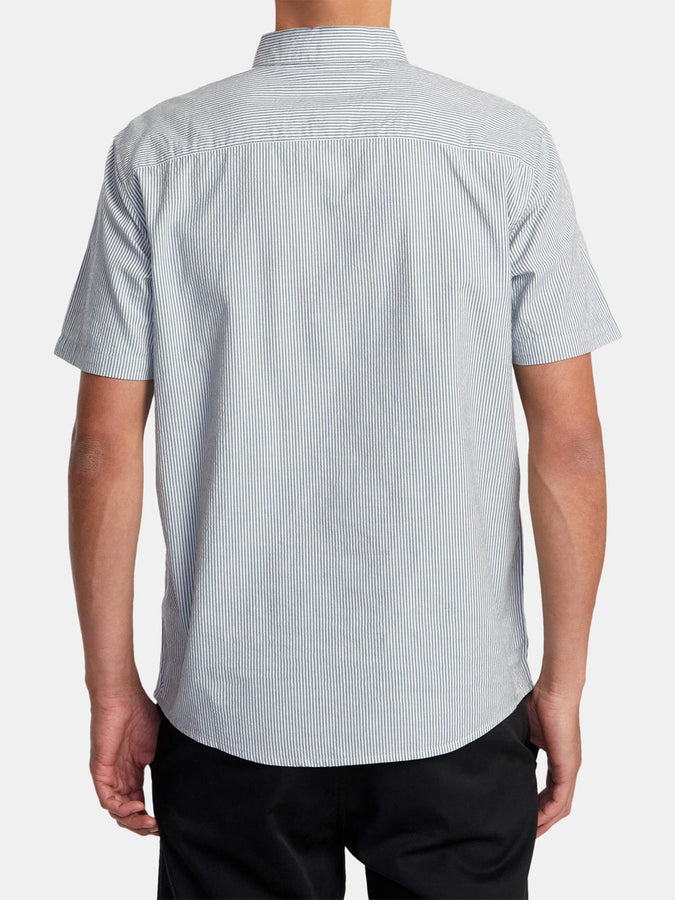RVCA Endless Seersucker S/S Buttondown Shirt Spring 2024 | MAZARINE BLUE (PRR0)