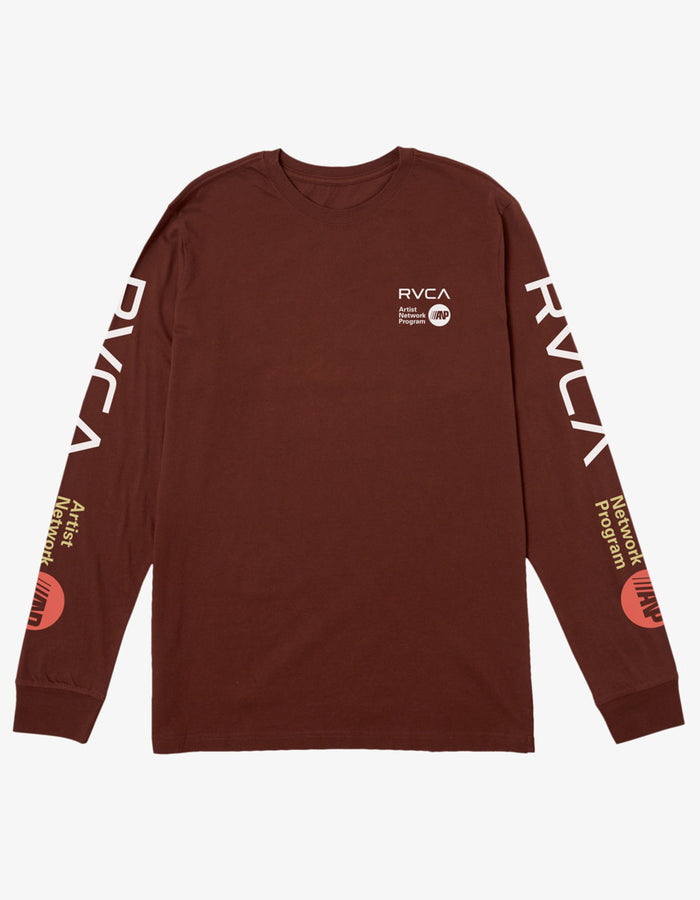 RVCA ANP Long Sleeve T-Shirt Spring 2024 | RED EARTH (RDE)