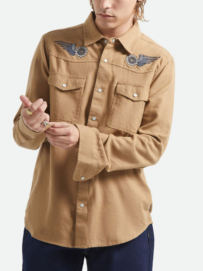Brixton Waylon Lightweight Long Sleeve Buttondown Shirt Spring 2026 | KHAKI
