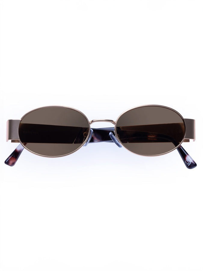 Aire Mars Satin Gold Charcoal/Brown Mono Sunglasses | SATIN GOLD CHARCOAL/BROWN MONO