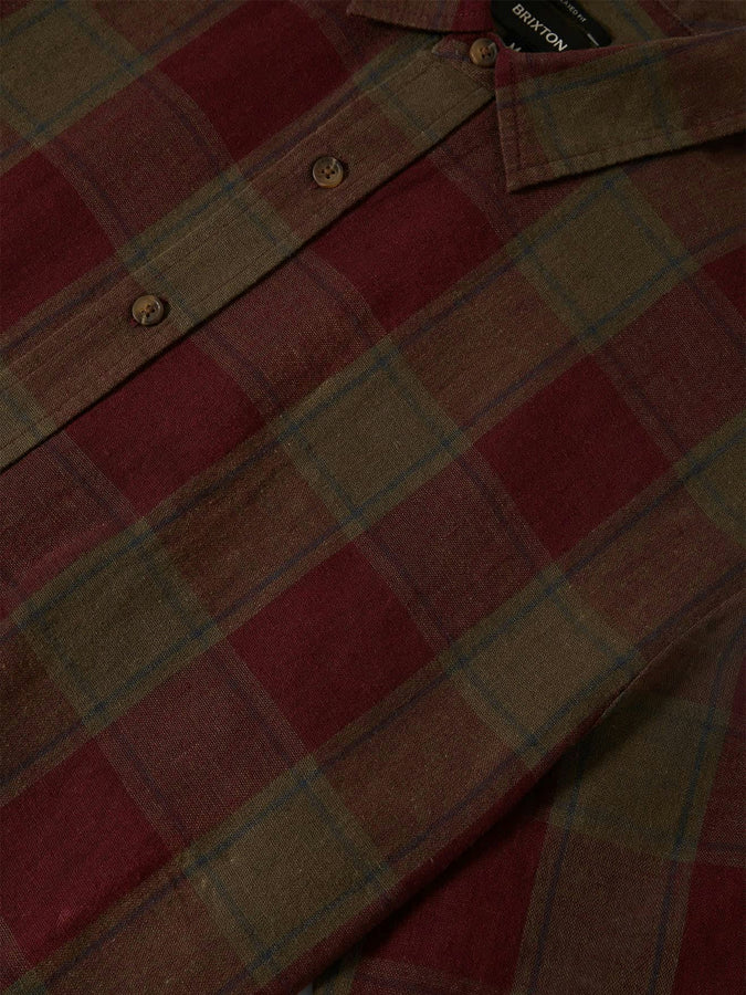Brixton Cru Linen Blend Short Sleeves Shirt Fall 2025 | OLIVE SURPLUS/PORT