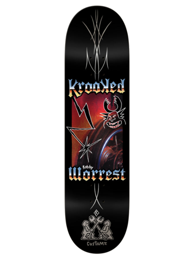 Krooked Worrest Chrome Zone Twin Tail 8.38'' Skateboard Deck | BLACK