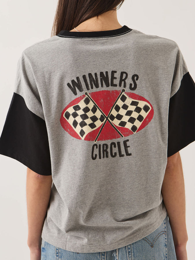 Brixton Winners Circle Boxy Football T-Shirt Fall 2026 | HEATHER GREY/BLACK