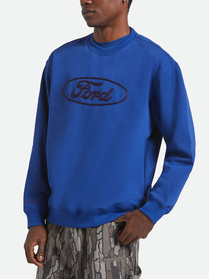 Brixton x Ford Number One Crewneck Sweatshirt Fall 2025 | FORD BLUE