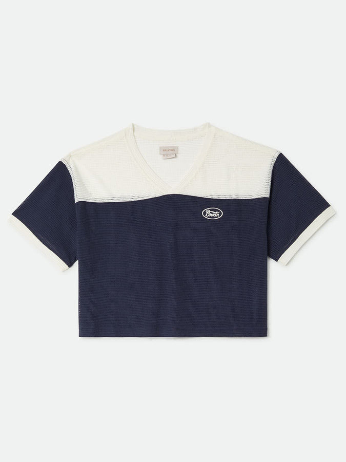 Brixton Varsity Mesh T-Shirt Fall 2026 | OFF WHITE/WASHED NAVY