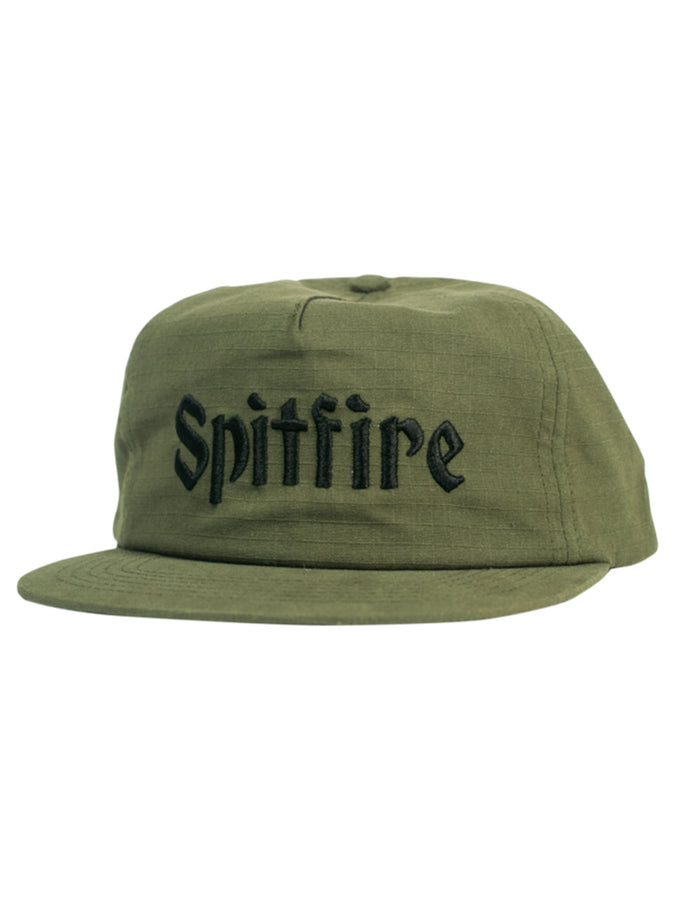 Spitfire Molotov Script Strapback Hat | OLIVE/BLACK