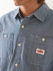 Brixton Trademark Blue Chambray Micro Stripe L/S Buttondown Shirt Fall 2026