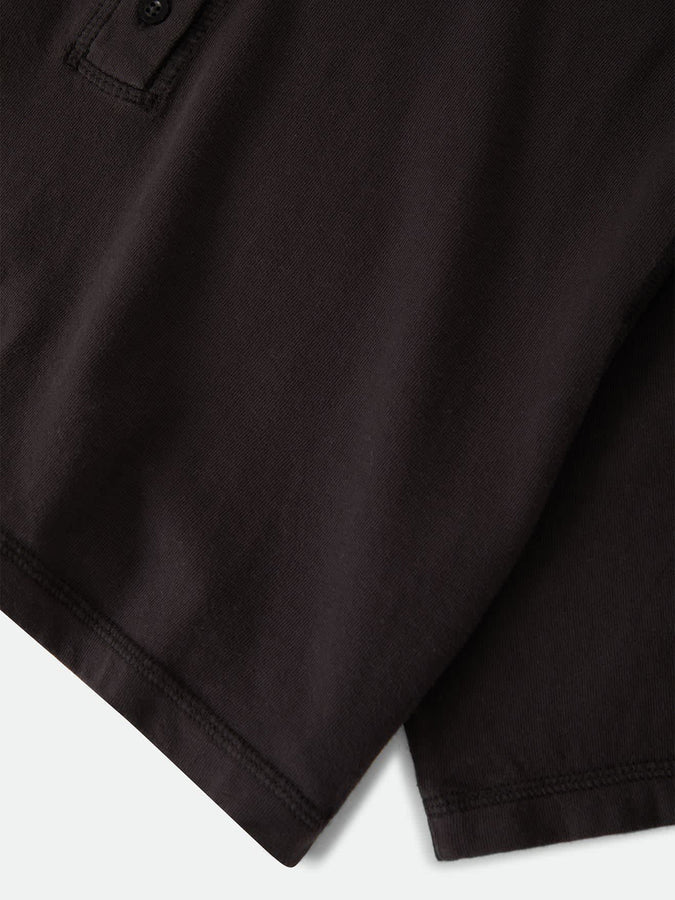 Brixton Carefree Organic Garment Dye Cropped Henley T-Shirt Fall 2026 | BLACK