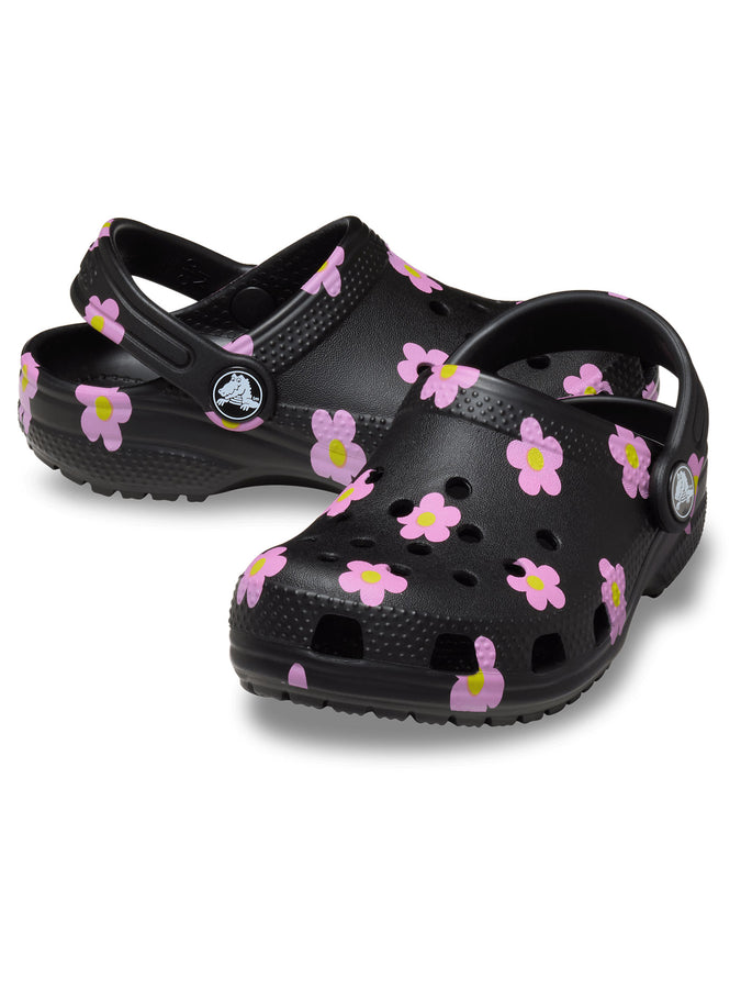 Crocs Classic Flower Clog Black Shoes Spring 2026 | BLACK (001)