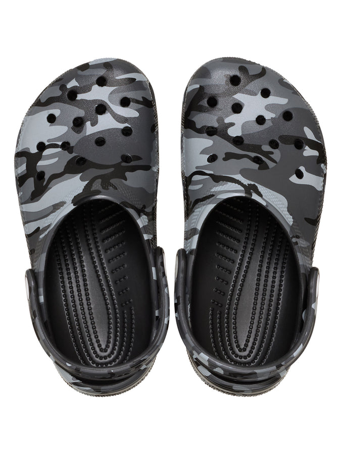 Crocs Classic Camo Clog Black/Slate Grey Shoes Fall 2026 | BLACK/SLATE GREY (0DD)