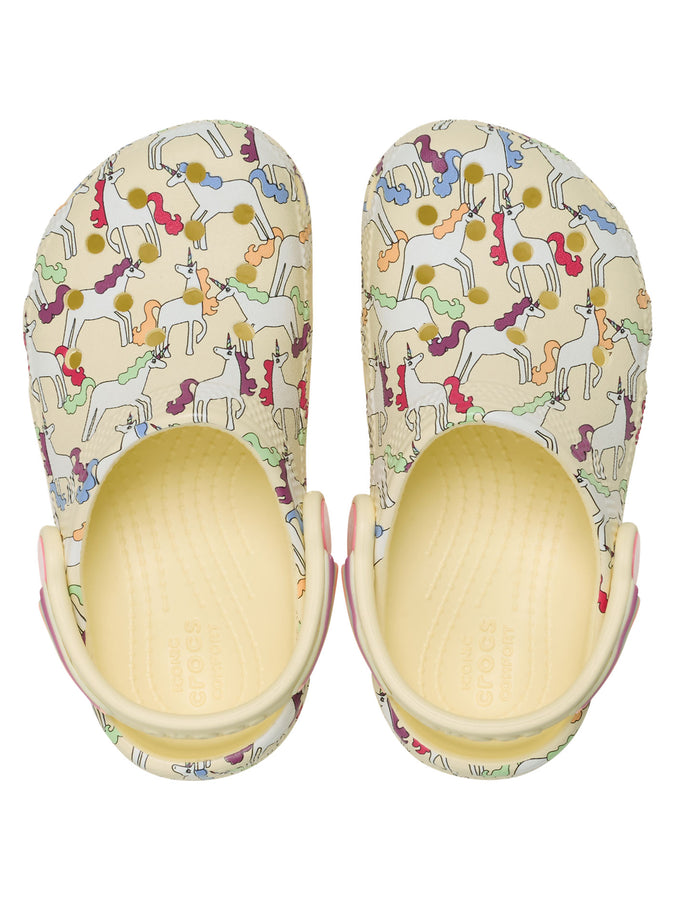 Crocs Classic Unicorn Graphic Clog Yellow Shoes Spring 2026 | YELLOW LIGHT (7CJ)