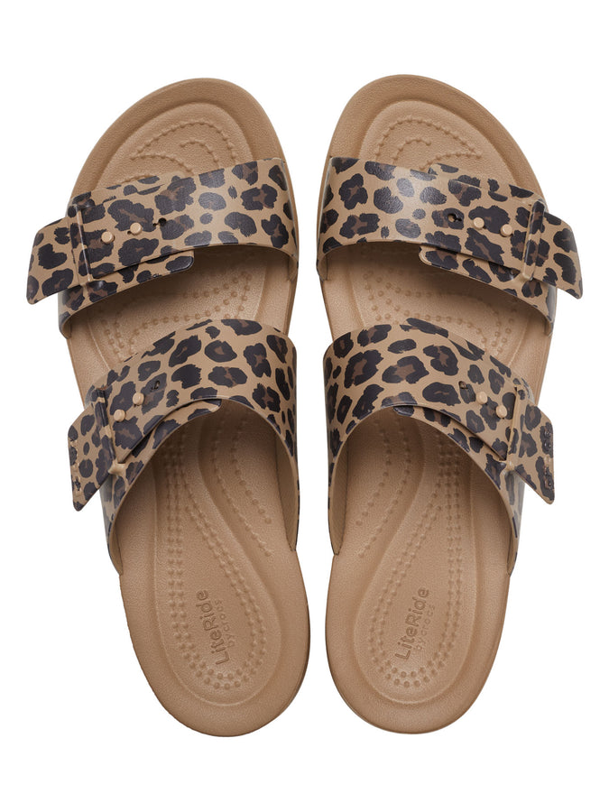 Crocs Brooklyn Animal Buckle Low Lepoard Sandals Spring 2026 | SEPIA/LEOPARD (2LD)