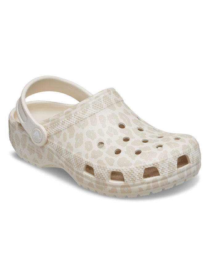 Crocs Classic Animal Glitter Clog Almond Shoes Spring 2026 | ALMOND TINT/LEOPARD (0RH)