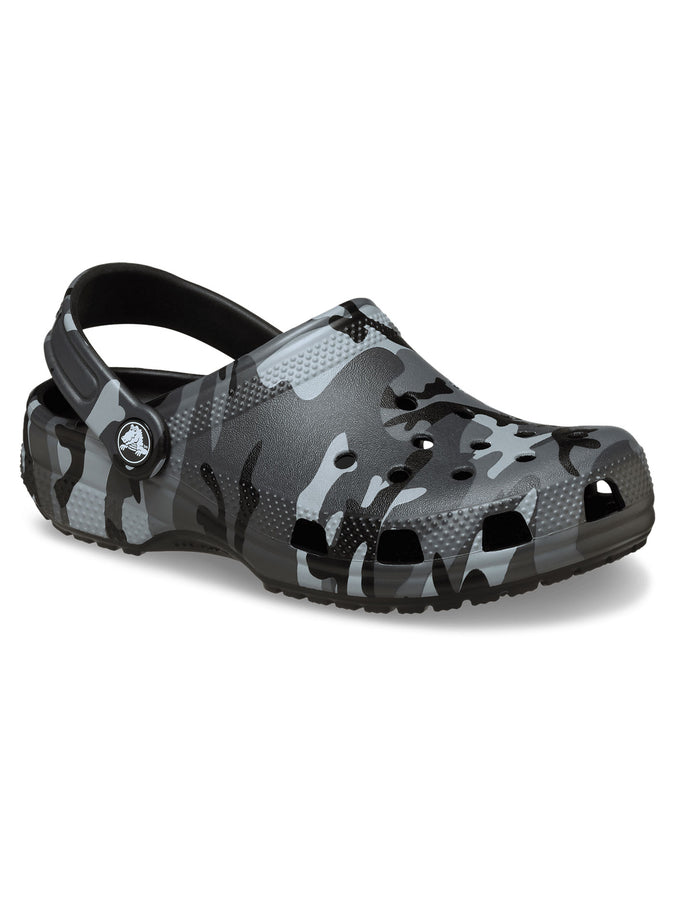 Crocs Classic Camo Clog Black/Slate Grey Shoes Fall 2026 | BLACK/SLATE GREY (0DD)