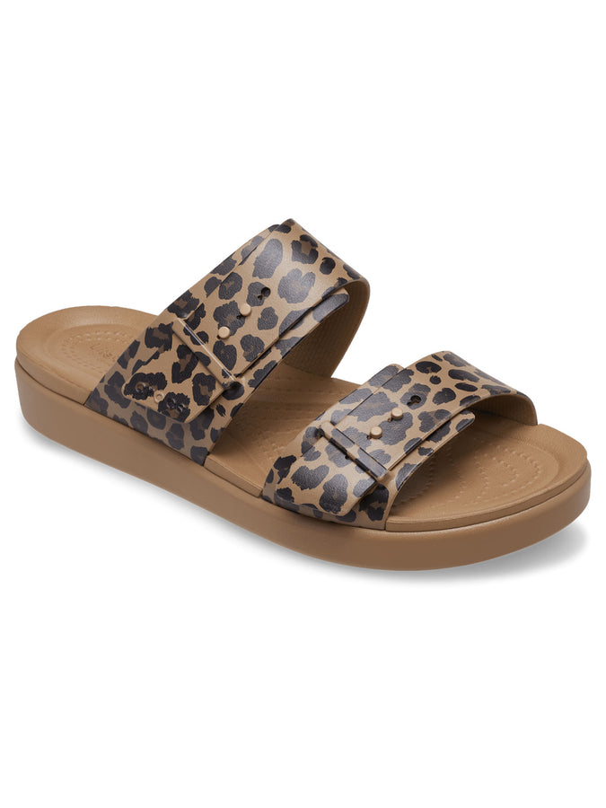 Crocs Brooklyn Animal Buckle Low Lepoard Sandals Spring 2026 | SEPIA/LEOPARD (2LD)