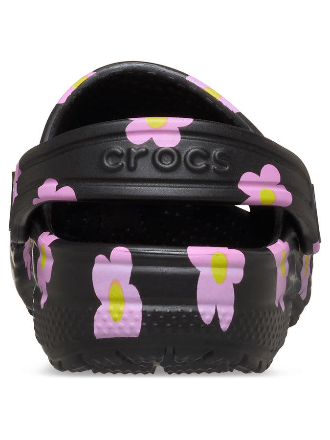 Crocs Classic Flower Clog Black Shoes Spring 2026 | BLACK (001)