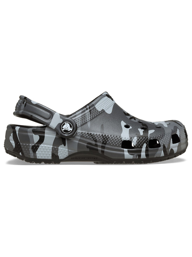 Crocs Classic Camo Clog Black/Slate Grey Shoes Fall 2026 | BLACK/SLATE GREY (0DD)