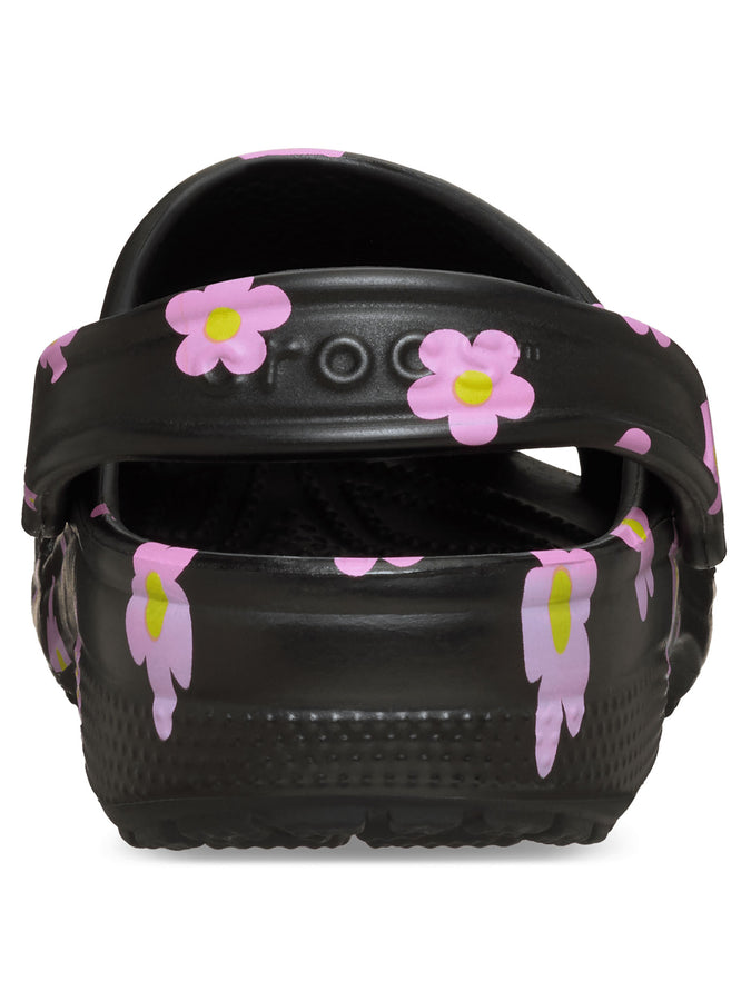 Crocs Classic Flower Clog Black Shoes Spring 2026 | BLACK (001)