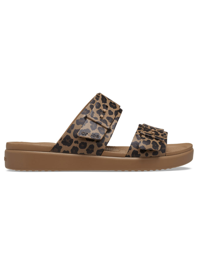 Crocs Brooklyn Animal Buckle Low Lepoard Sandals Spring 2026 | SEPIA/LEOPARD (2LD)