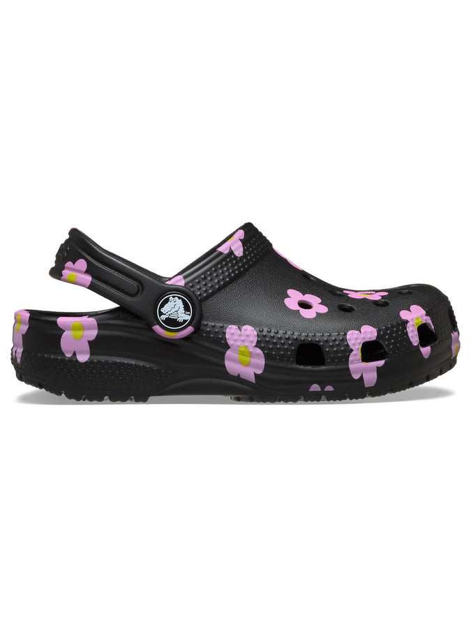 Crocs Classic Flower Clog Black Shoes Spring 2026 | BLACK (001)