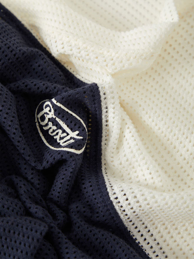 Brixton Varsity Mesh T-Shirt Fall 2026 | OFF WHITE/WASHED NAVY