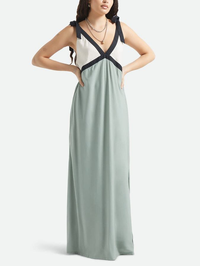 Brixton Sunset Tie Slip Dress Spring 2026 | SAGE GREEN/WHITECAP