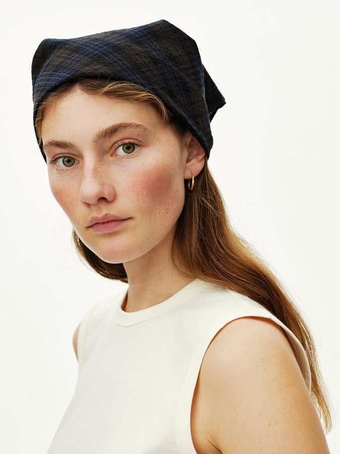 Pas Normal Studios Off-Race Seersucker Bandana Fall 2026 | DARK NAVY