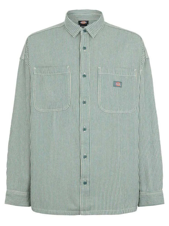Dickies Hickory Long Sleeve Buttondown Shirt Spring 2026 | EUCALYPTUS (L44)
