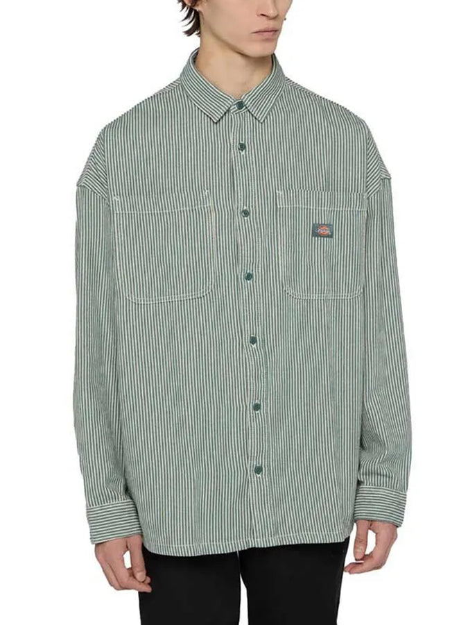 Dickies Hickory Long Sleeve Buttondown Shirt Spring 2026 | EUCALYPTUS (L44)